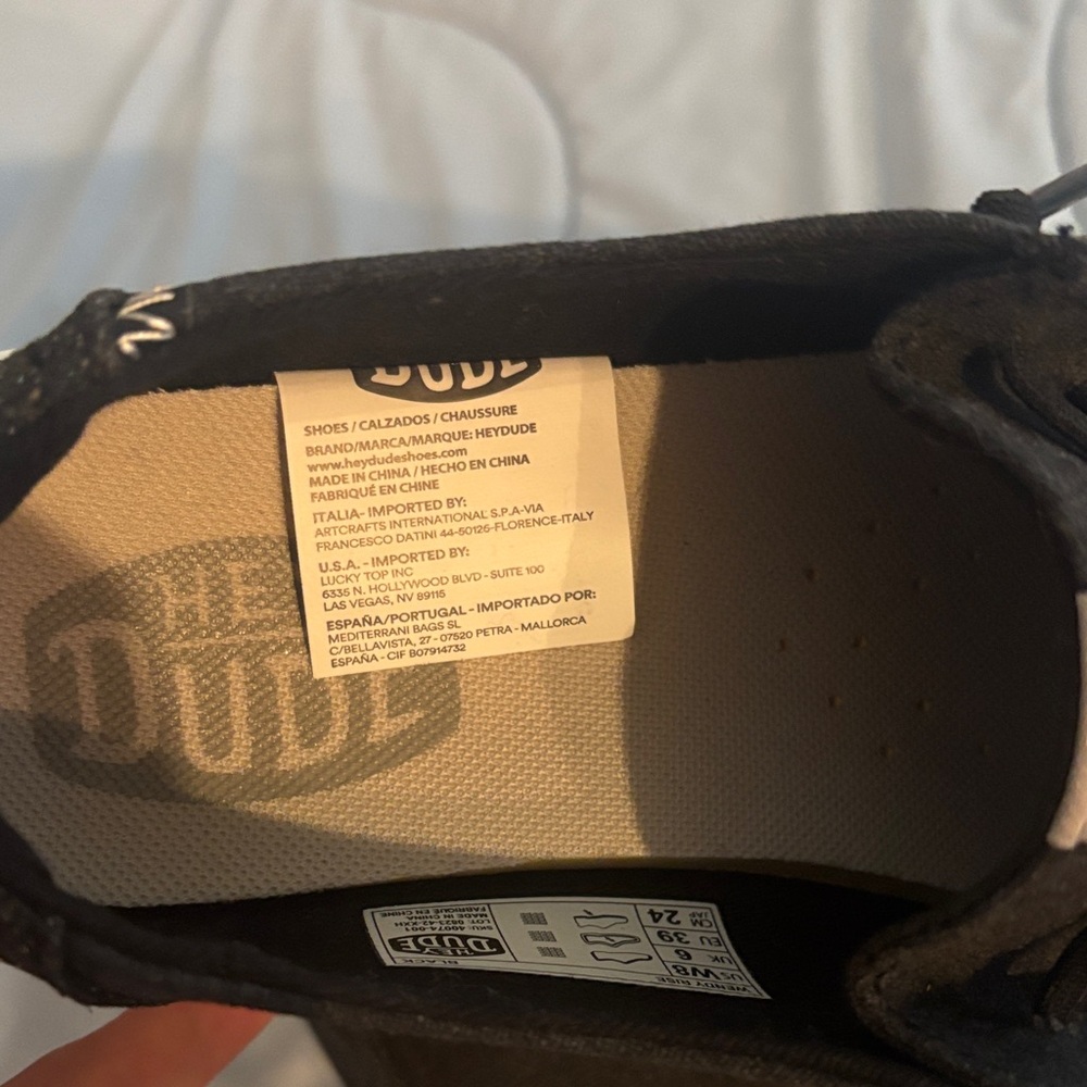 Hey Dude Black and White Sneakers - Picture 5 of 6